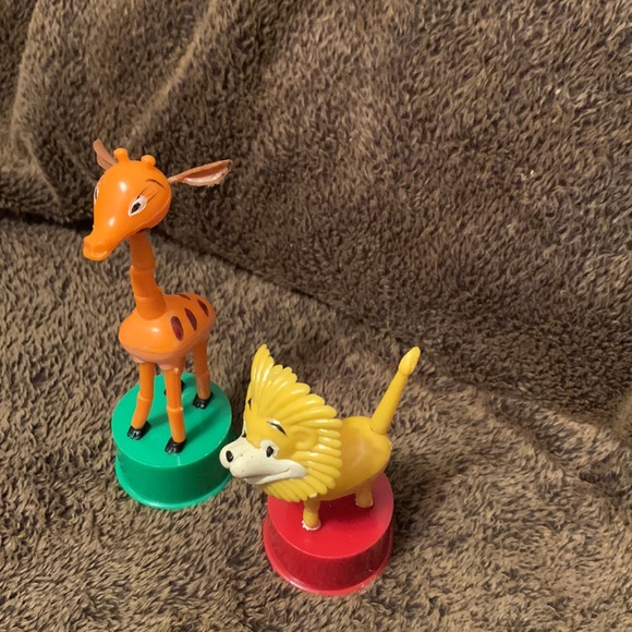 Kohner Bros Gabriel Giraffe Lucky Lion Push Button Puppet 60s childhood toy vtg - Picture 7 of 7